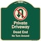 Signmission Designer Series-Private Driveway Dead End No Turn Around With Symbol, 18" x 18", G-1818-9924 A-DES-G-1818-9924 - alternate 1